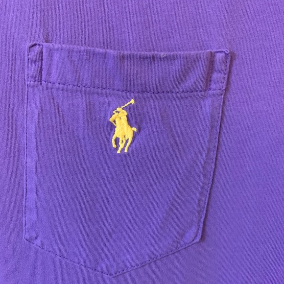 Men’s Polo Cotton Purple T-Shirt - Picture 2 of 4